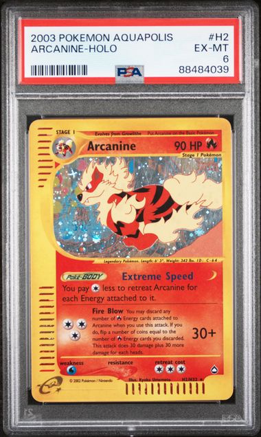 PSA 6 Arcanine Aquapolis Holo