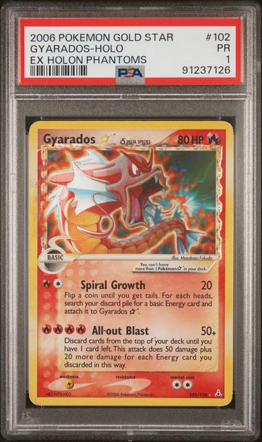 Gold star Gyarados PSA 1 (Low Pop!)